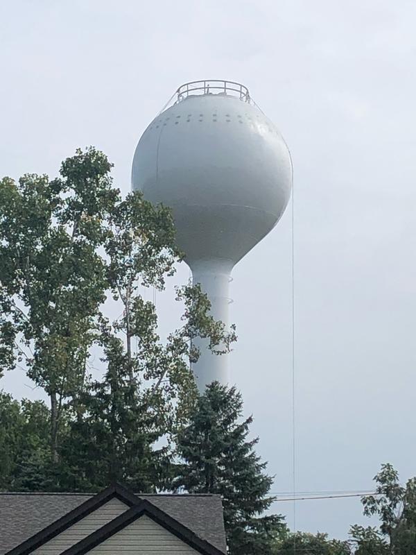 Photograph of the Worthington Hills Water Tower with Repainting Nearly