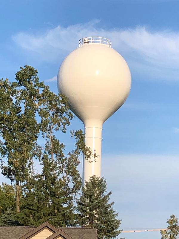 Photograph of the Worthington Hills Water Tower with Repainting