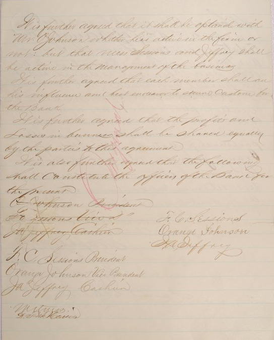 Articles of Agreement Concerning the Founding of the Commercial Bank of Columbus