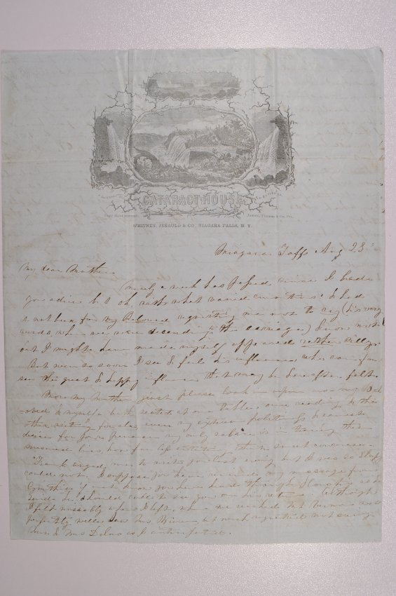 Letter to Achsa Johnson of Worthington, Ohio from Mary Johnson Sessions in Niagra Falls, New York