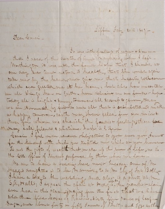 Letter to Mary Johnson from Chester Knox Johnson, February 1847