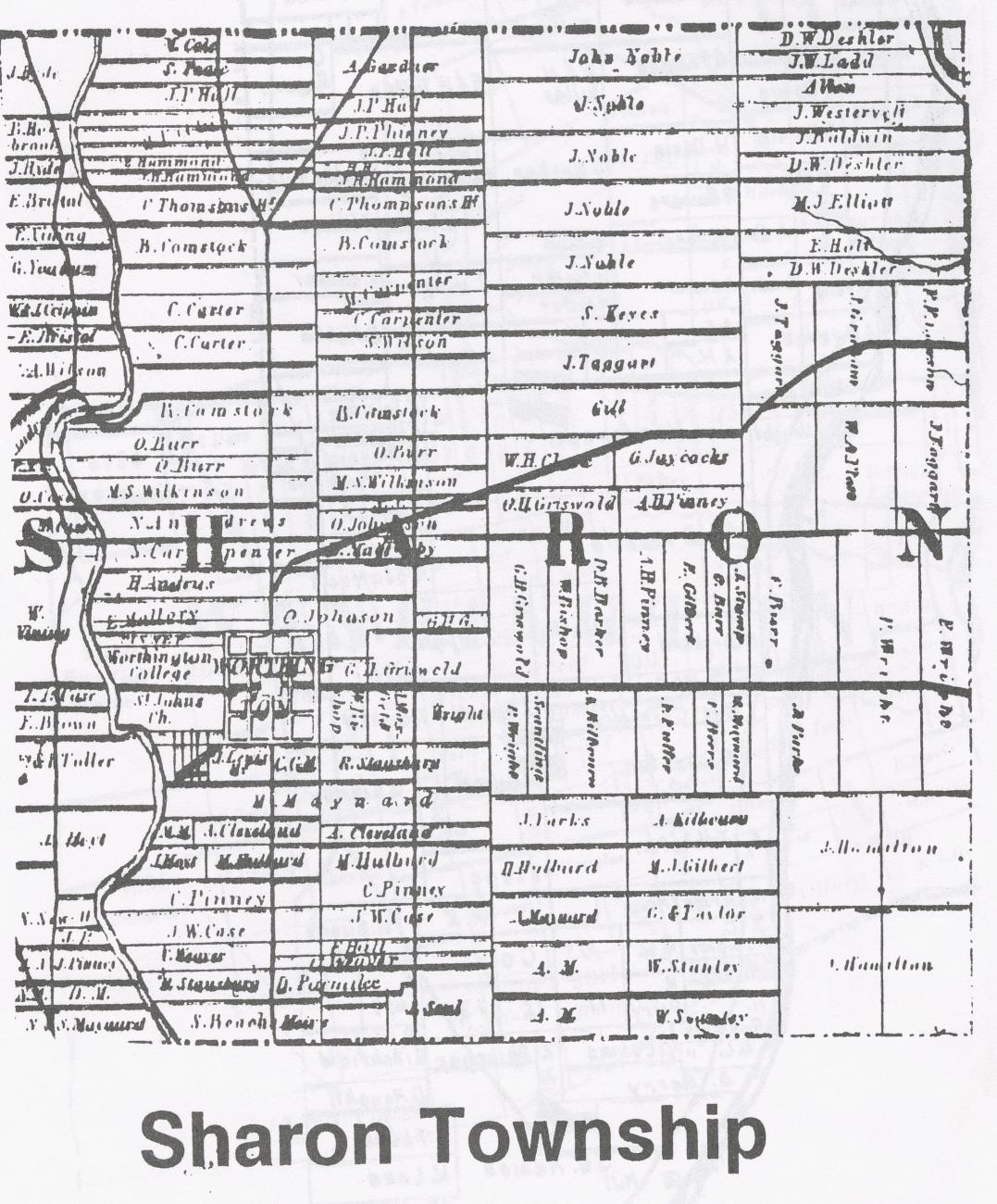 1842 Property Map of Sharon Township, Franklin County, Ohio