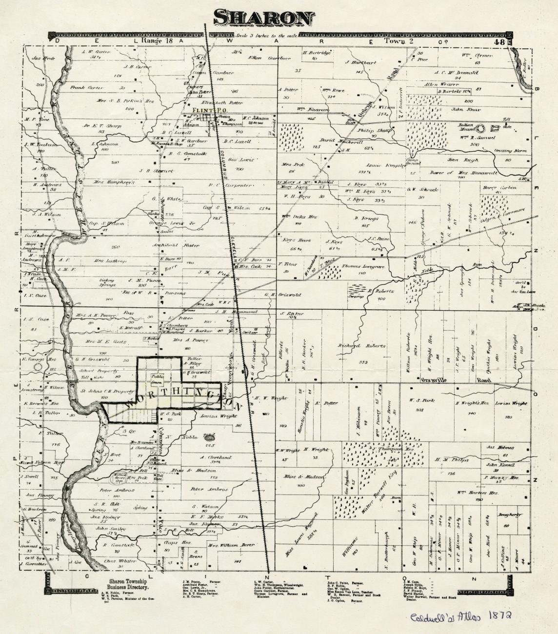 1872 Map of Sharon Township, Franklin County, Ohio