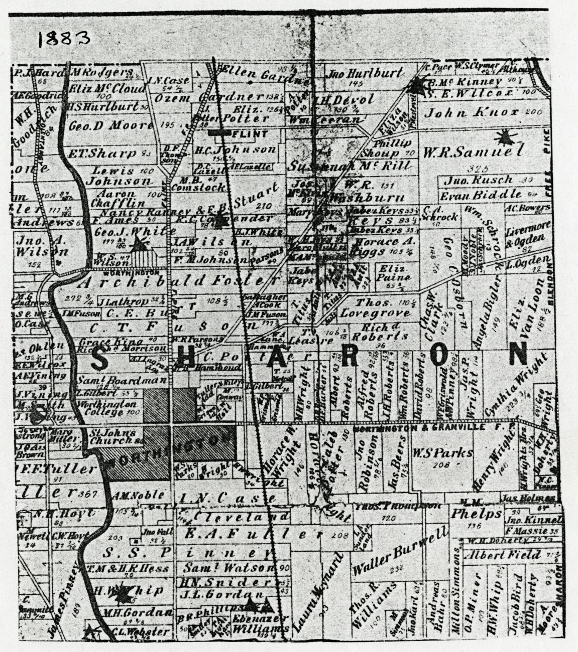 1883 Map of Sharon Township, Franklin County, Ohio