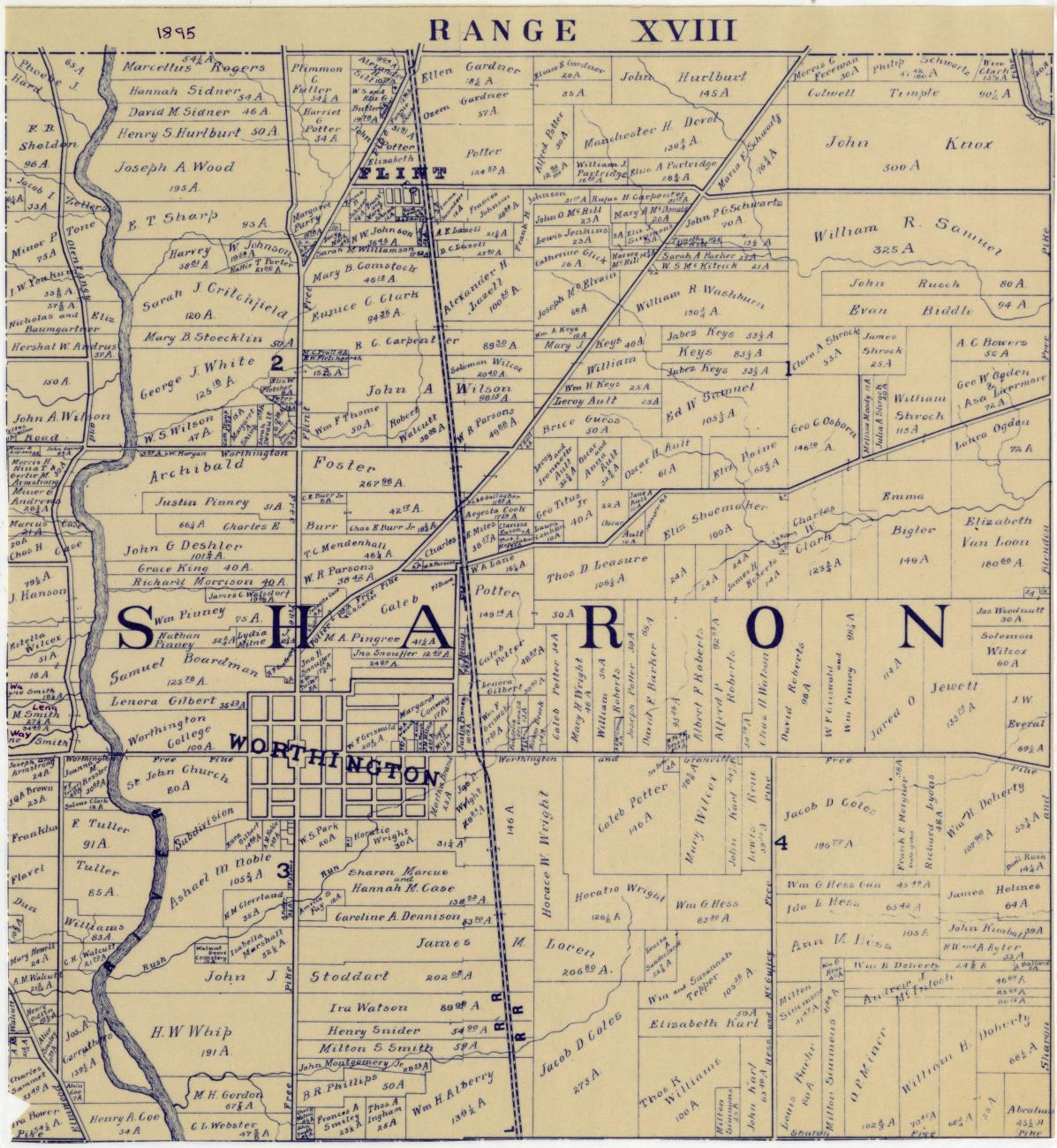 1895 Map of Sharon Township
