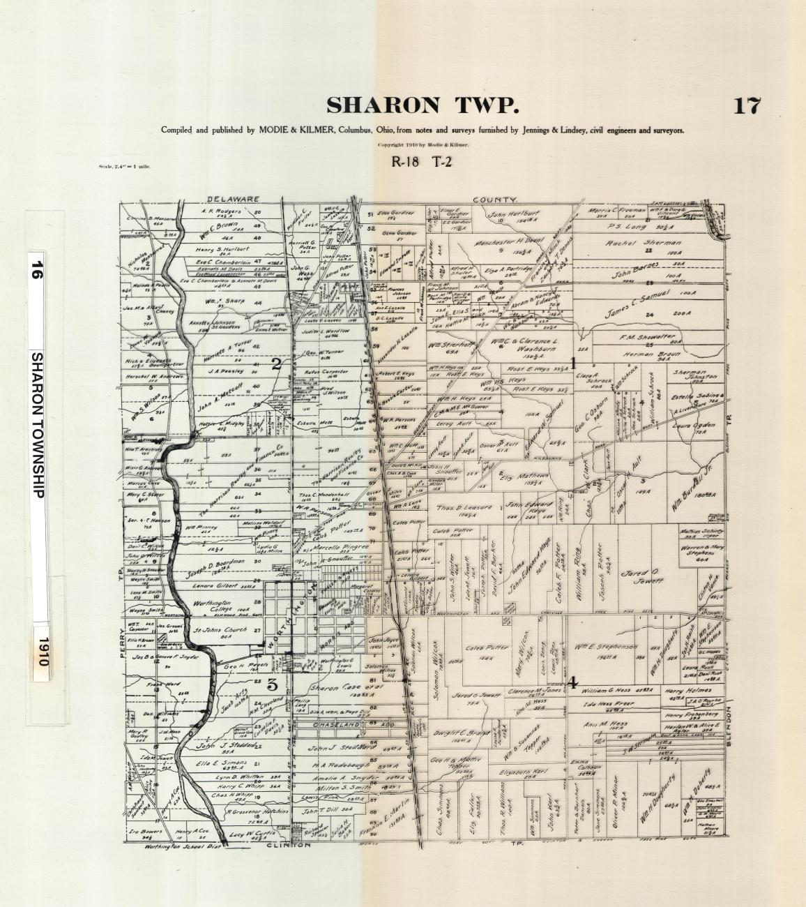 1910 Property Map of Sharon Township, Franklin County, Ohio
