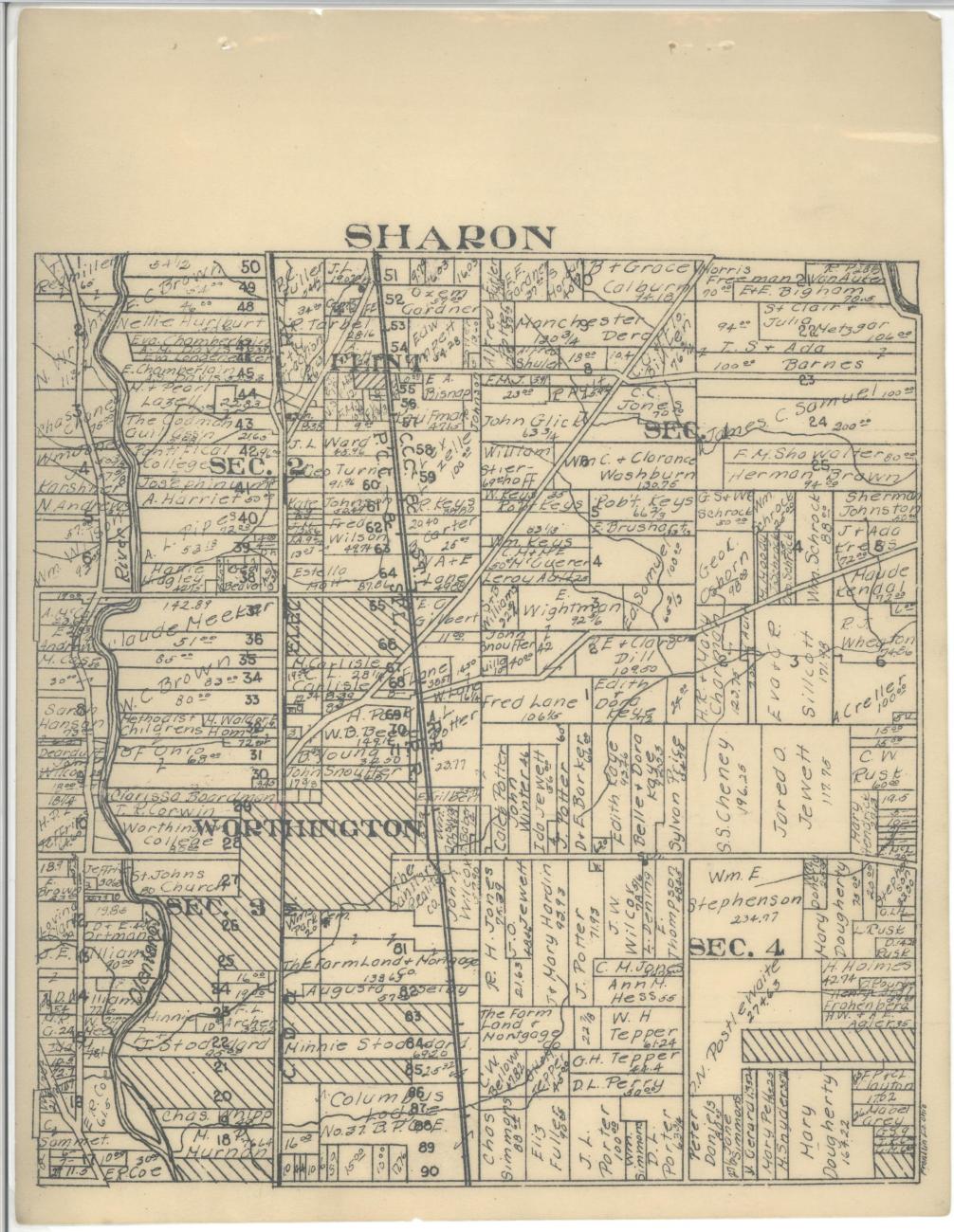 1919 Property Map of Sharon Township, Franklin County, Ohio