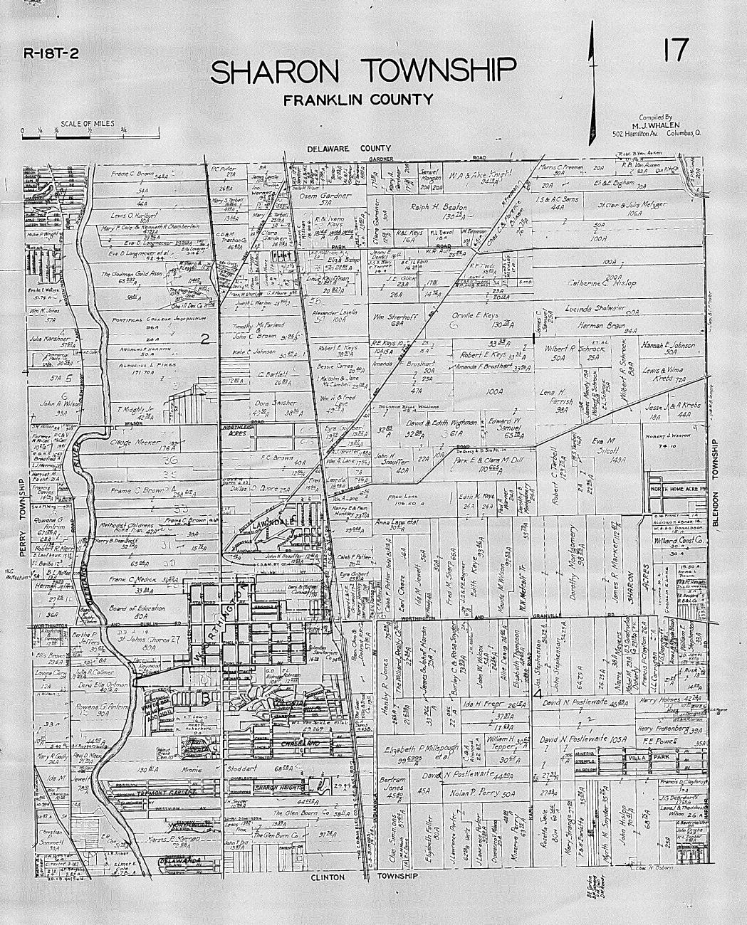 1933 Property Map of Sharon Township, Franklin County, Ohio