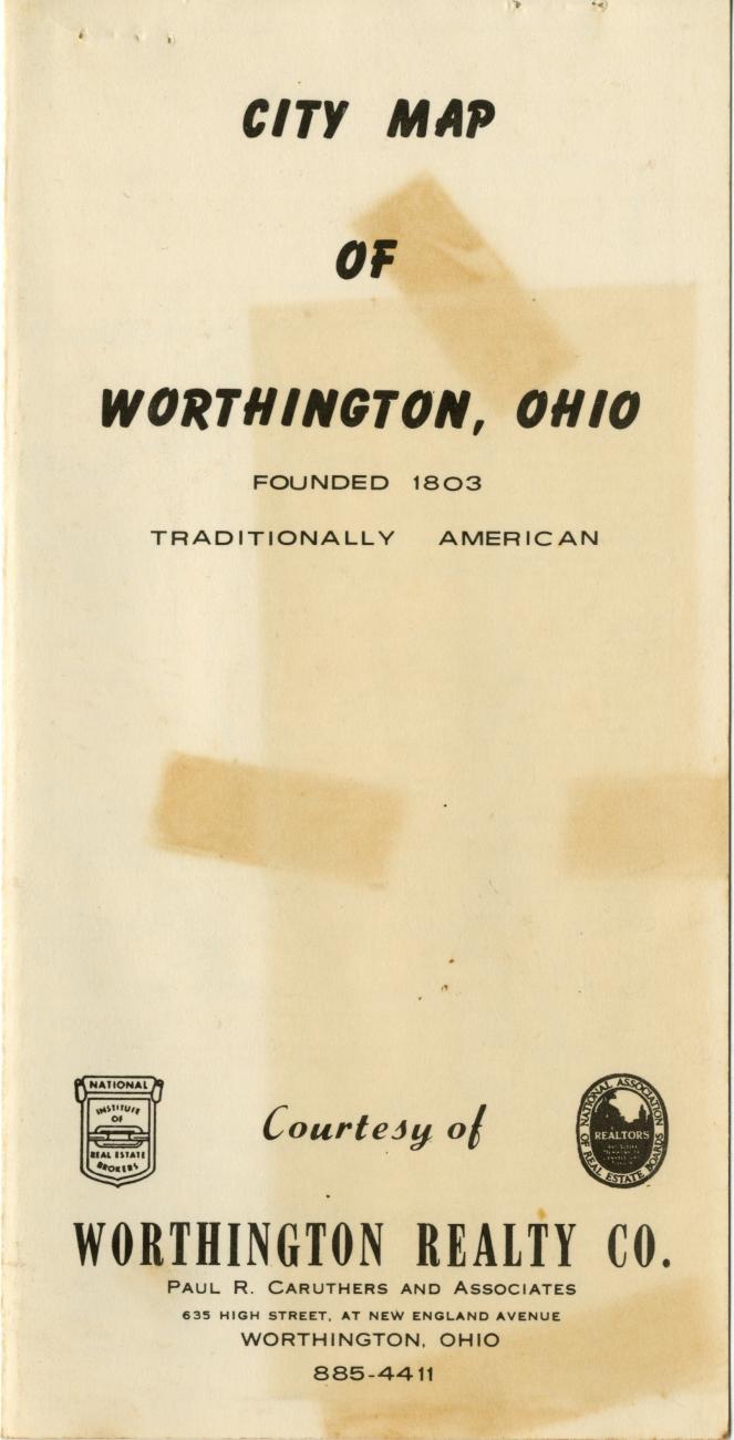 1962 City Map of Worthington, Ohio