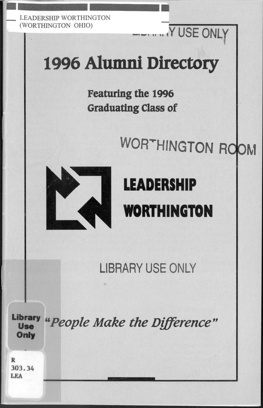 1996 Alumni Directory Featuring the 1996 Graduating Class of Leadership Worthington