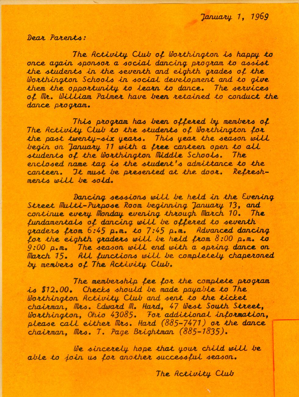 Activity Club Announcement