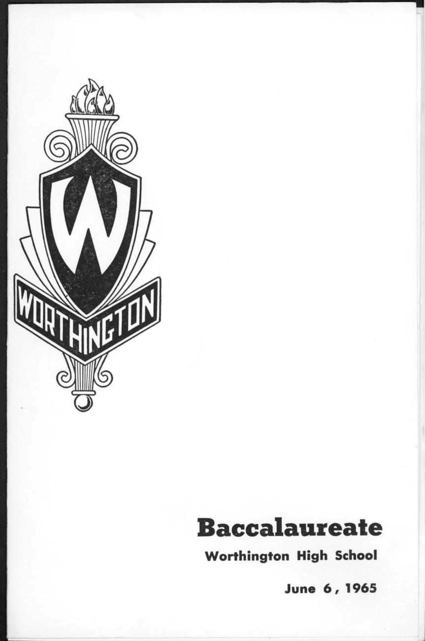 Baccalaureate Worthington High School 1965
