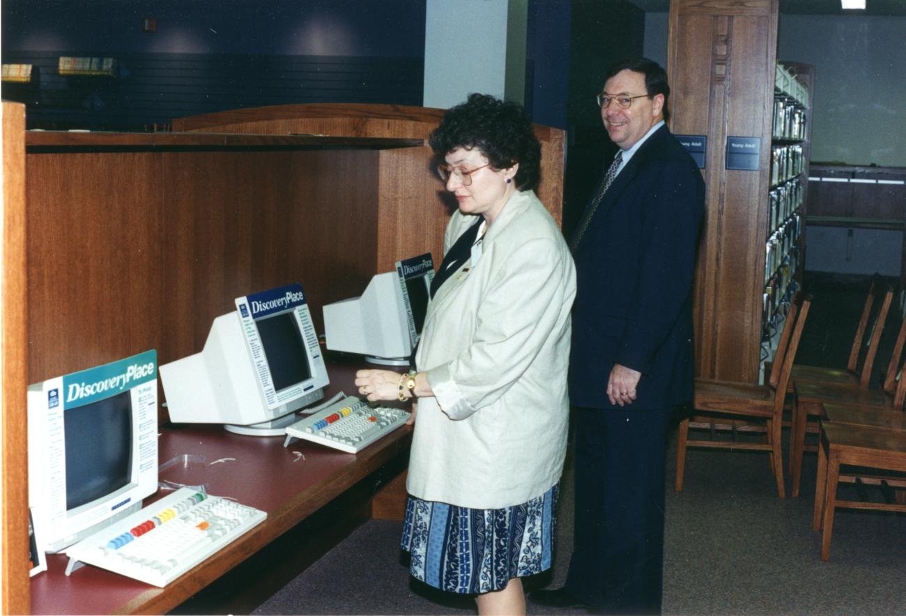 Barbara Goodell at the Northwest Library Pre-Opening Event