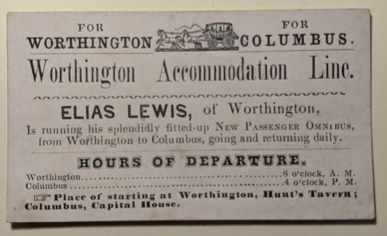 Business Card for Worthington Accomodation Line