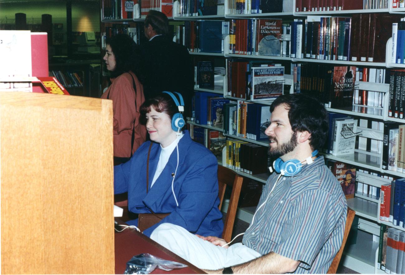 Caroline Gear, Georgia Blum and Steve Herminghausen at the Northwest Library Pre-Opening Event