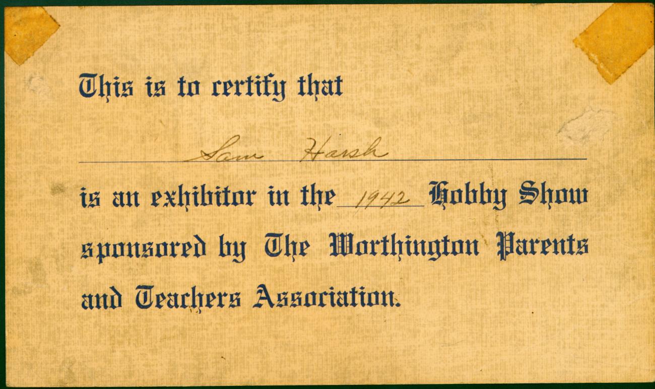 Certificate of Exhibitor