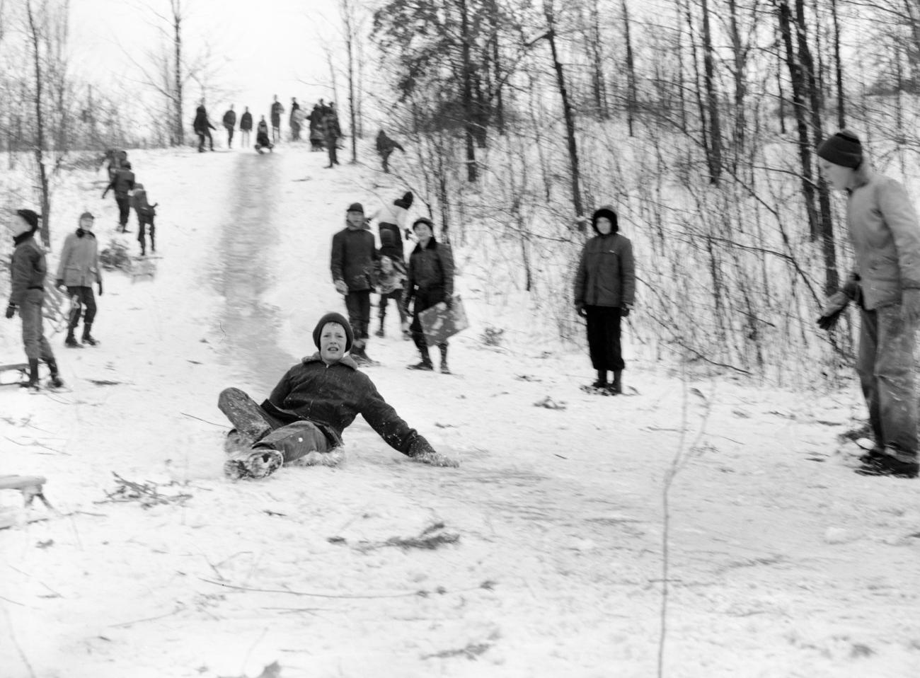 Child at the Bottom of "Devil's Hill" Sled Run