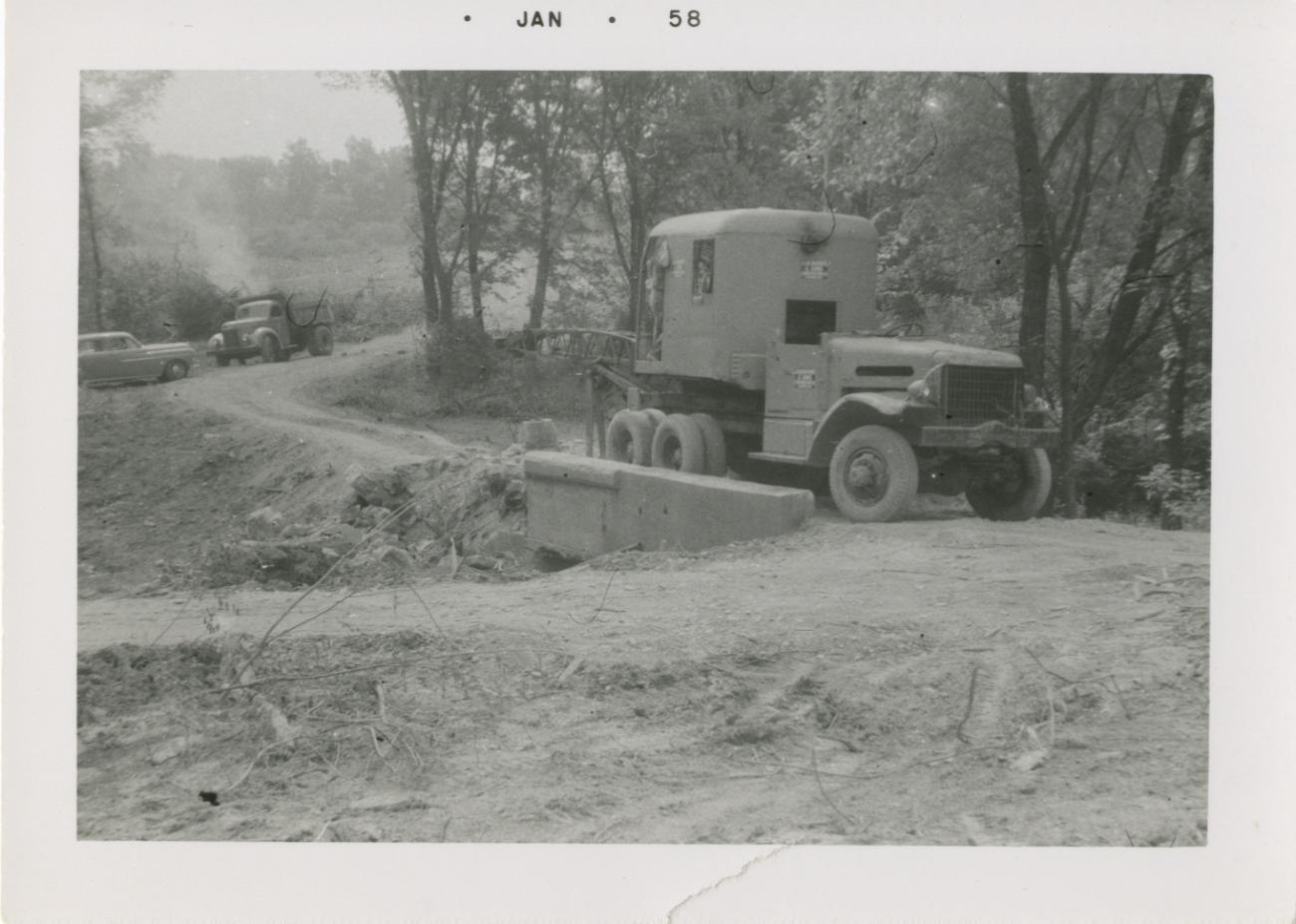 Construction Vehicles Clearing Land Along E. South Street, 1958