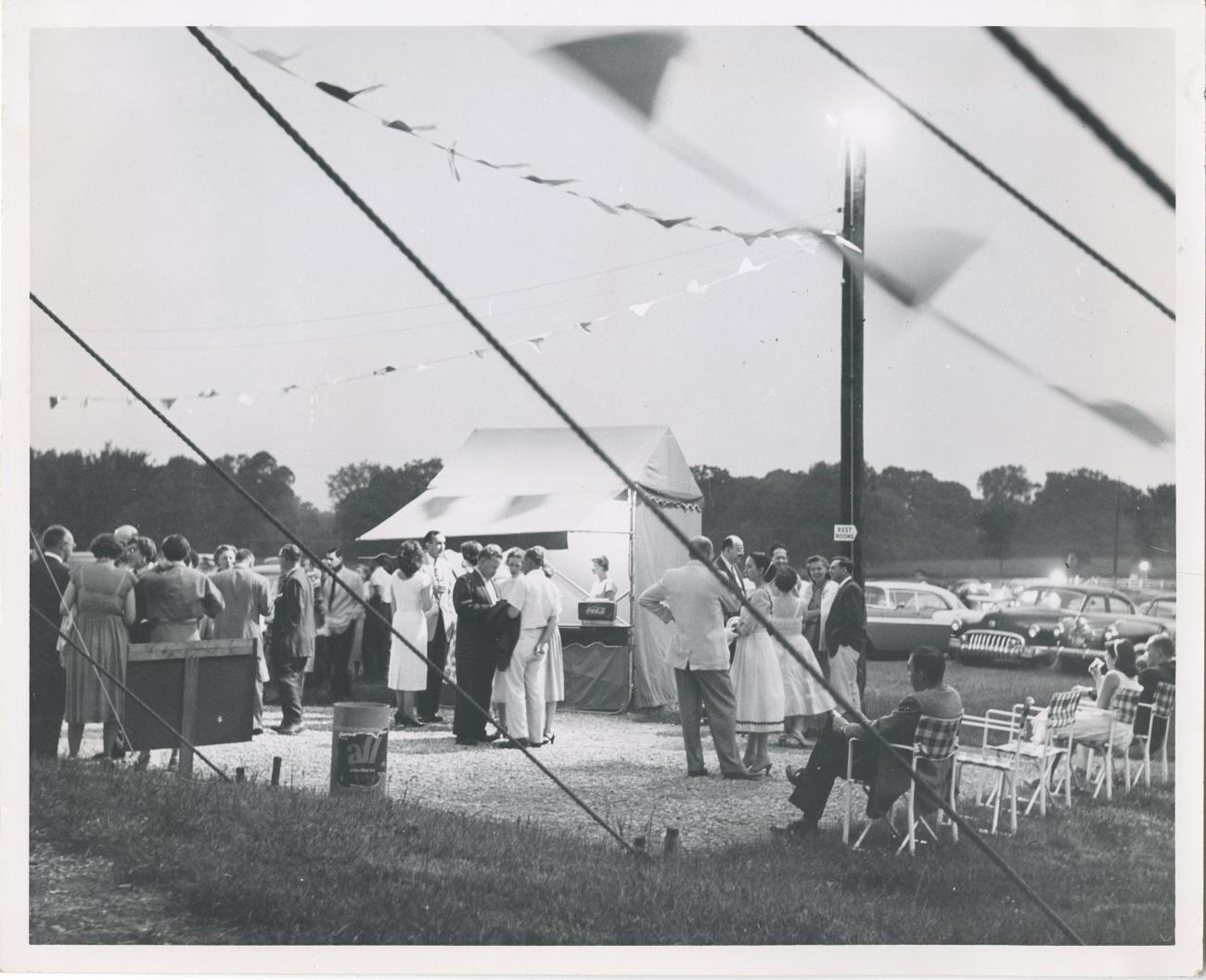 Crowd Gathered Around Concessions Stand at Playhouse on the Green