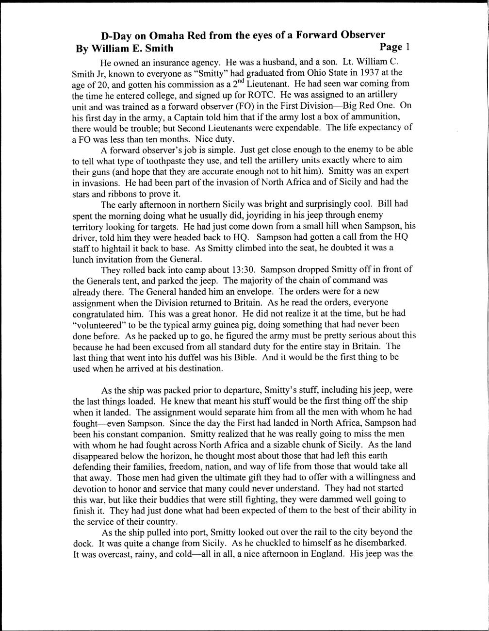 D-Day on Omaha Red from the Eyes of a Forward Observer