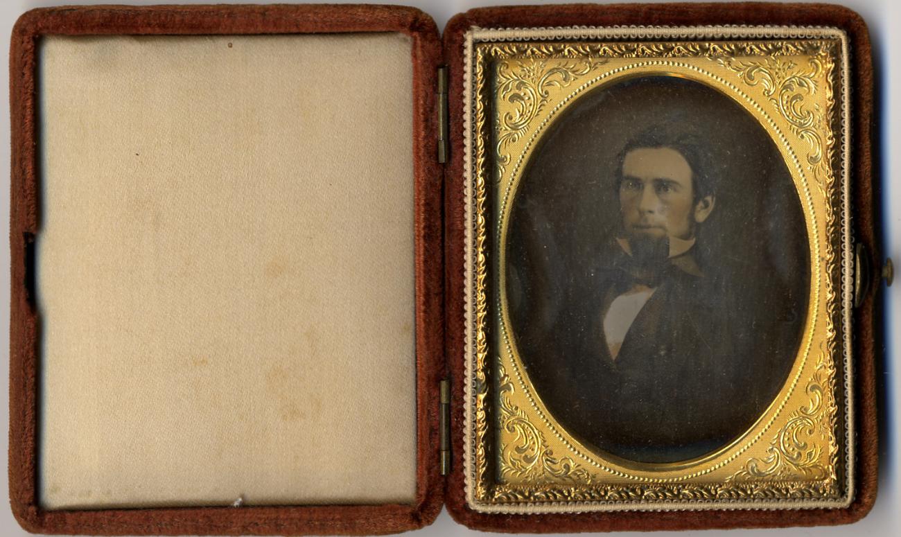 Daguerreotype of Henry Washington Comstock in case