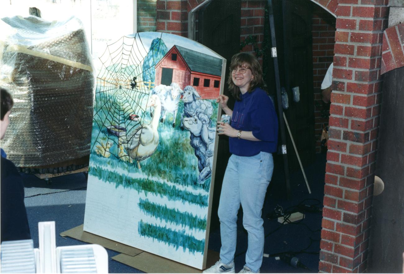 Danna Armstrong with Northwest Library Story Garden Panel