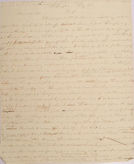 Draft of Letter to Francis Sessions of Columbus, Ohio from Mary Johnson of Worthington, Ohio