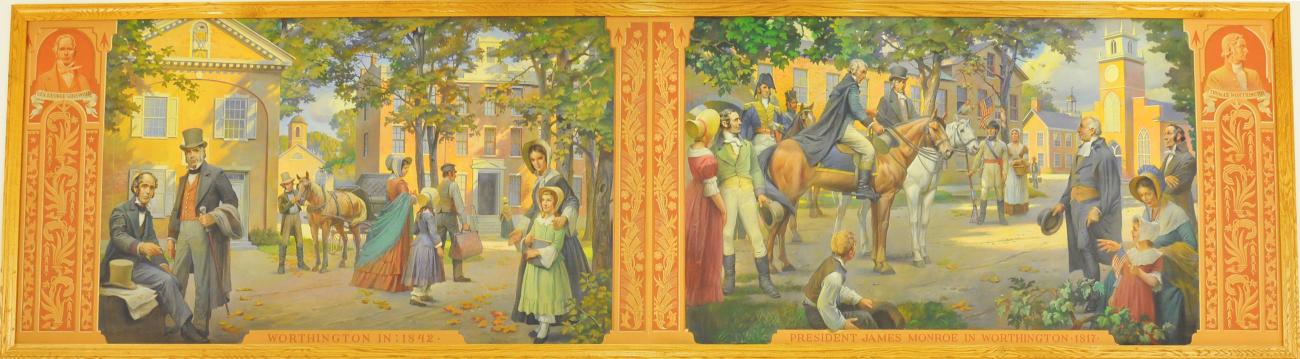 Endpieces to "The Founding of Worthington" Mural