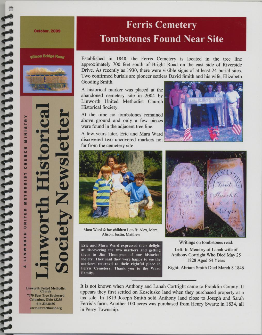 Ferris Cemetery Tombstones Found Near Site