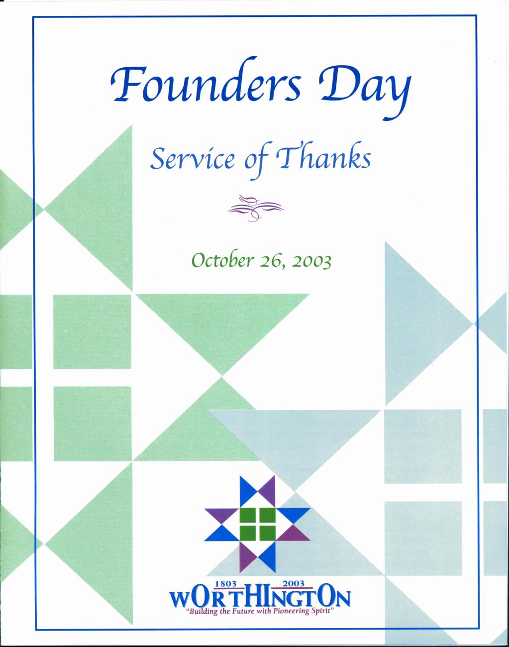Founders Day Service of Thanks