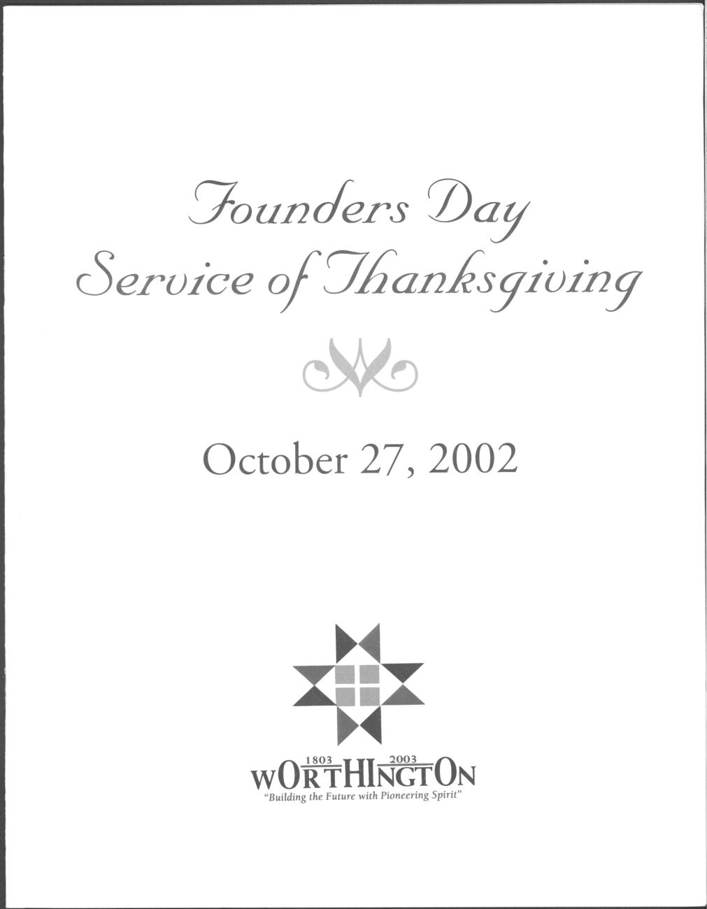 Founders Day Service of Thanksgiving