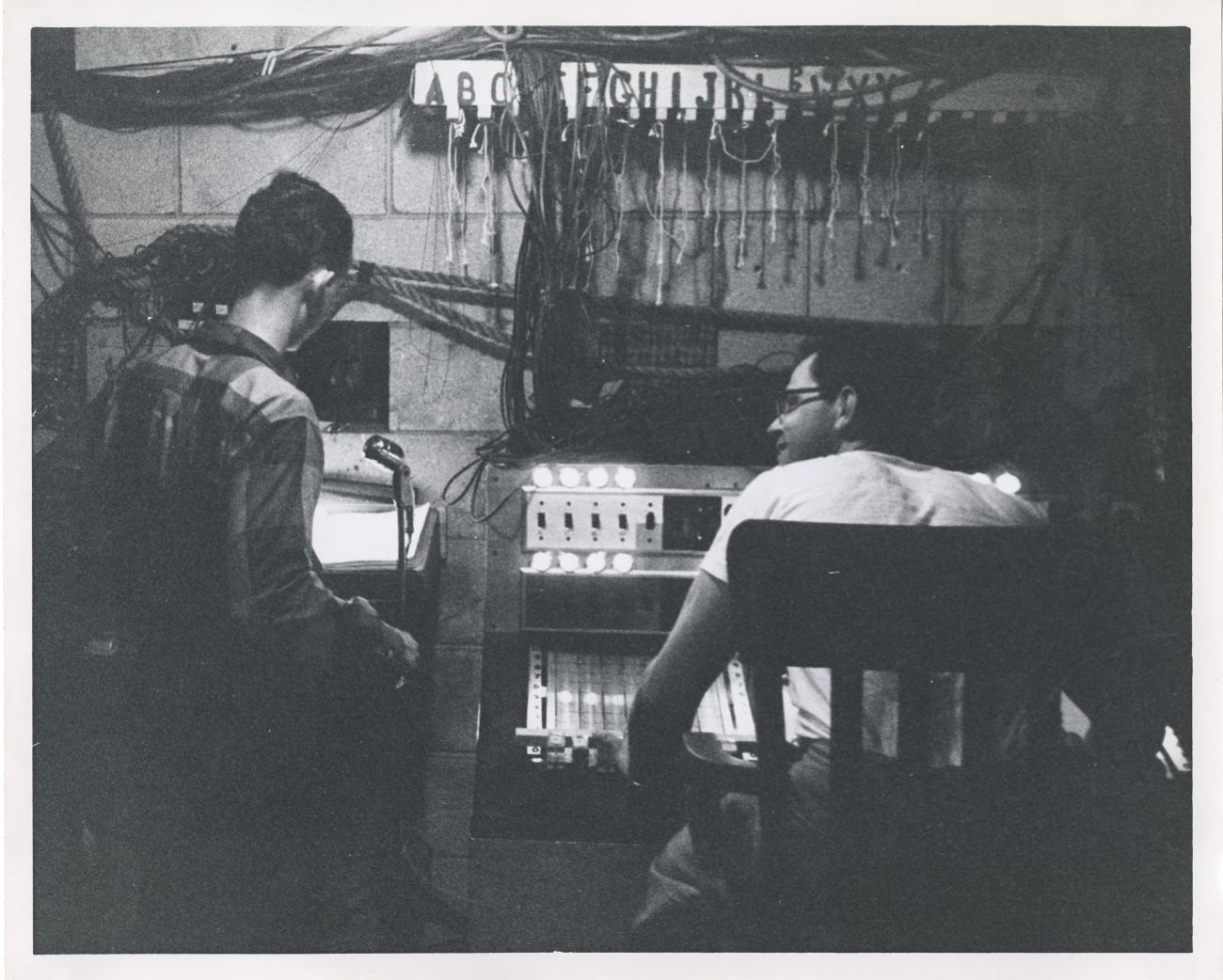 Fred Rider and Herb Theis in the Booth at Playhouse on the Green