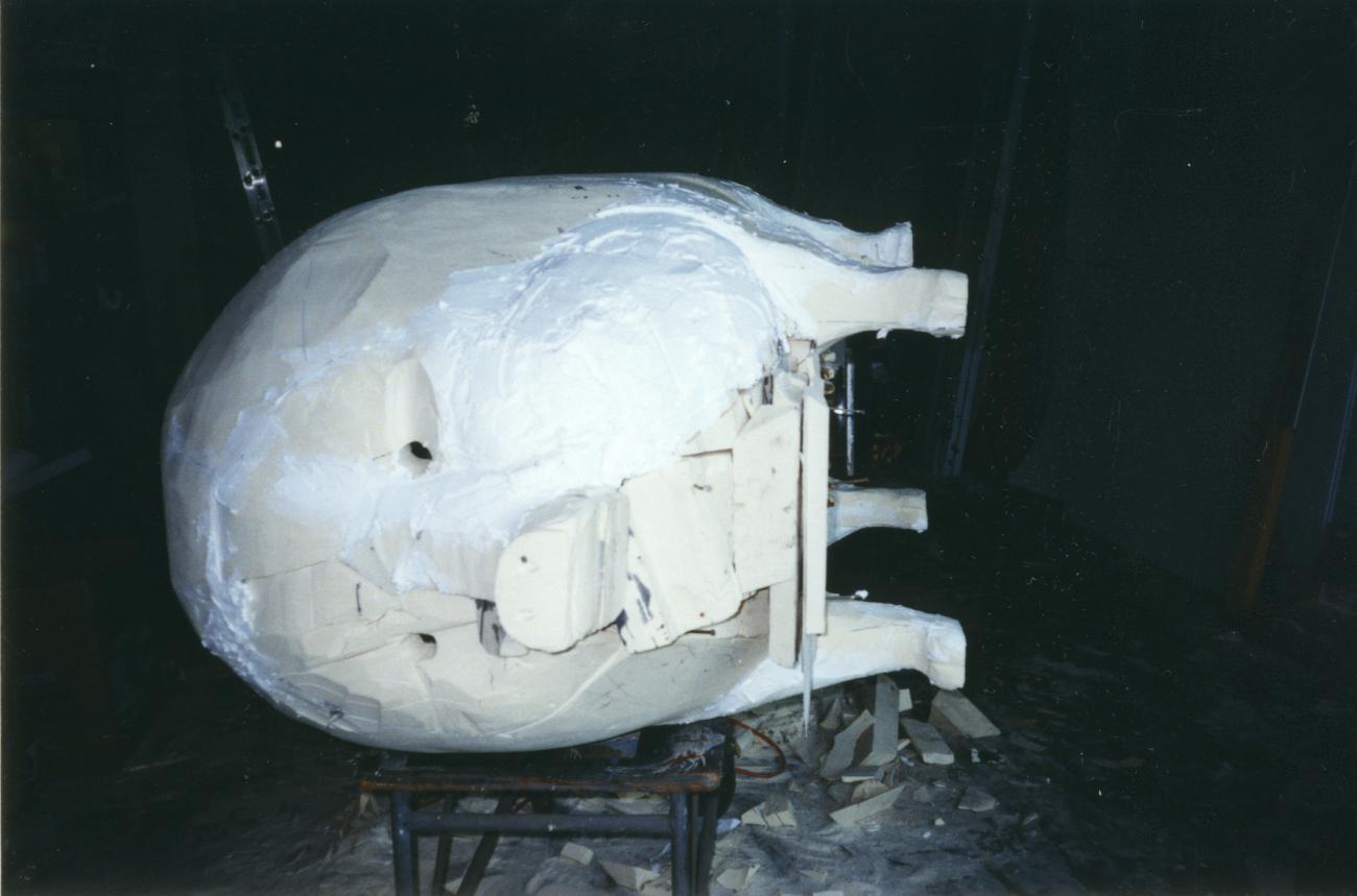 Front View of the Partially Completed Pig Statue for the Pig Iron BBQ