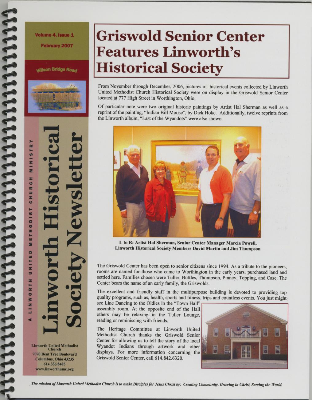 Griswold Senior Center Features Linworth's Historical Society