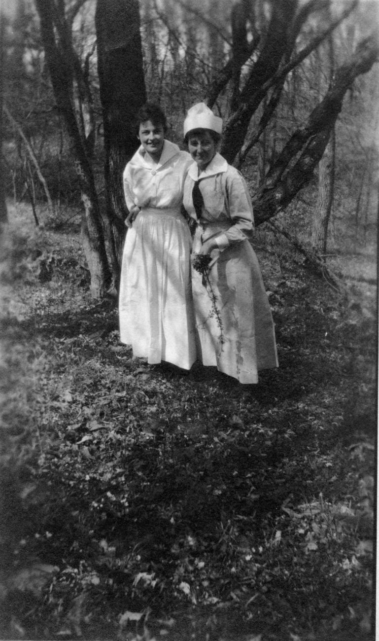 Harriet Elizabeth Putman and Unidentified Person on Hillside at Camp Sherman