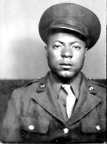 Black and white portrait photo of Herbert McGee in Army uniform