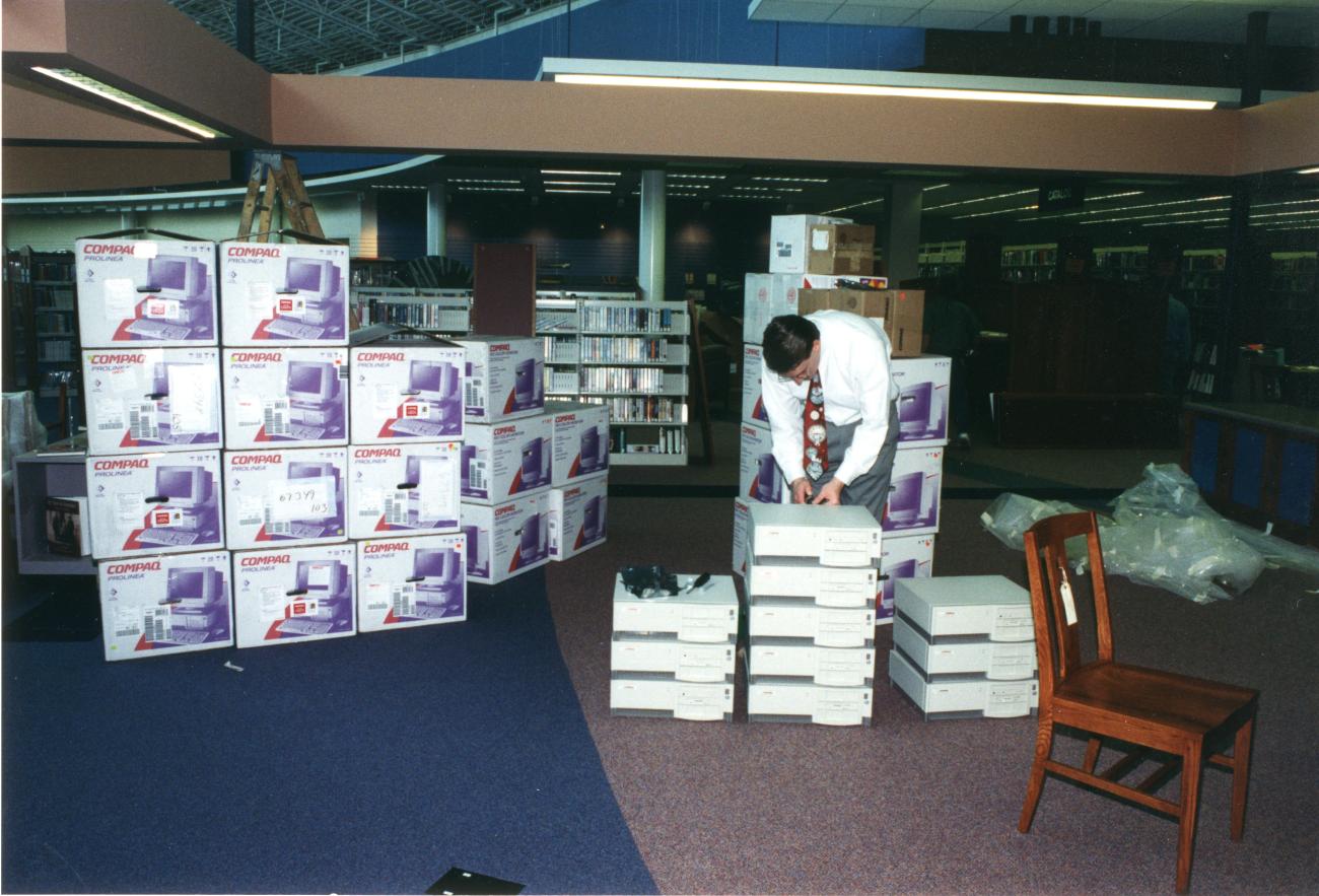 Installing Computers During the Northwest Library Construction