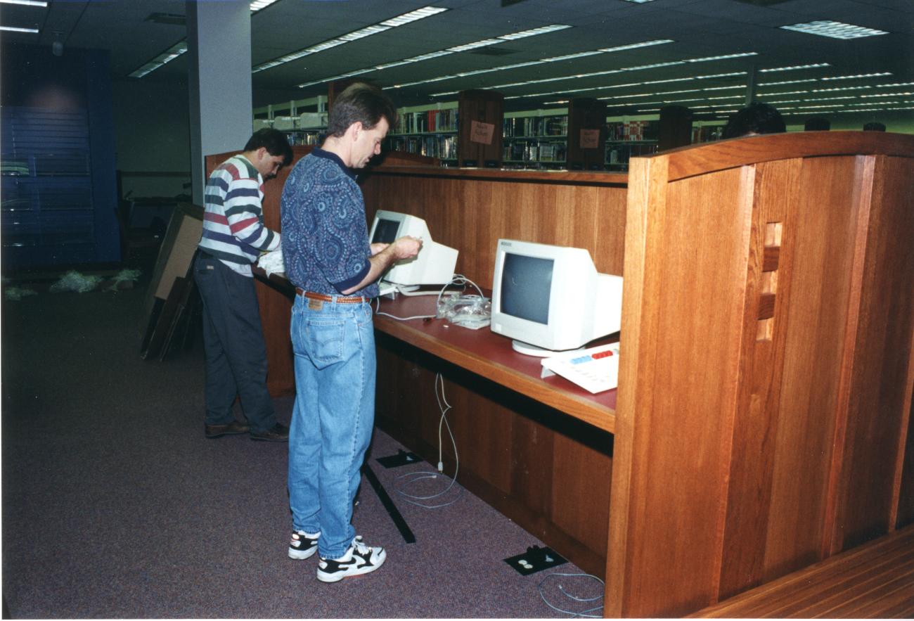 Installing Computers During the Northwest Library Construction