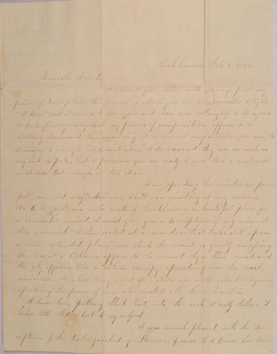 Letter to Mary D. Johnson of Worthington, Ohio from Damaris Solomon of Werts Grove, Lockbourne, Ohio