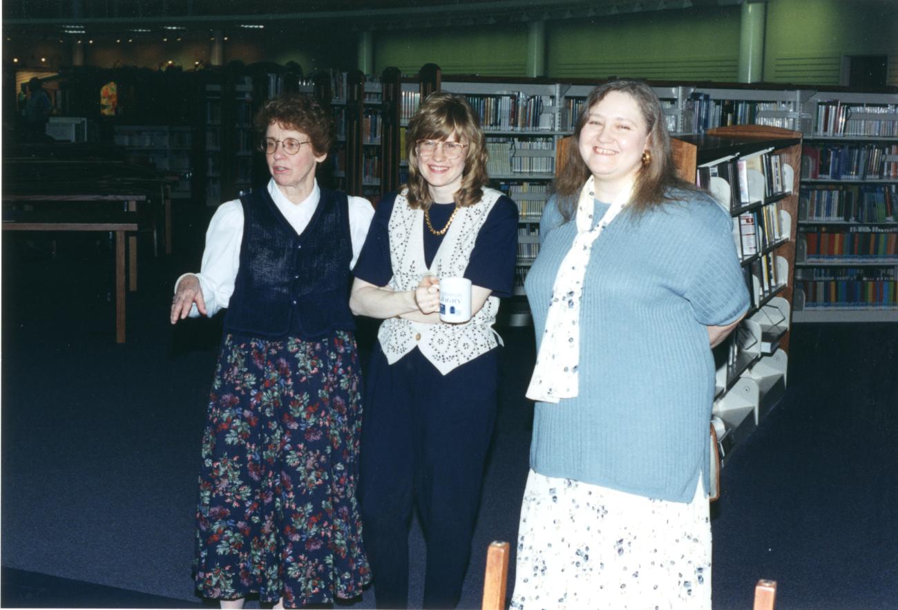 Mary Lou Benner, Danna Armstrong and Celia Huffman at the Northwest Library Pre-Opening Event