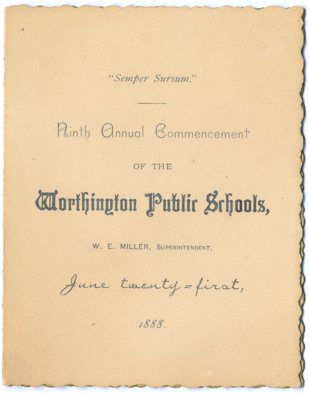 Ninth Annual Commencement of the Worthington Public Schools
