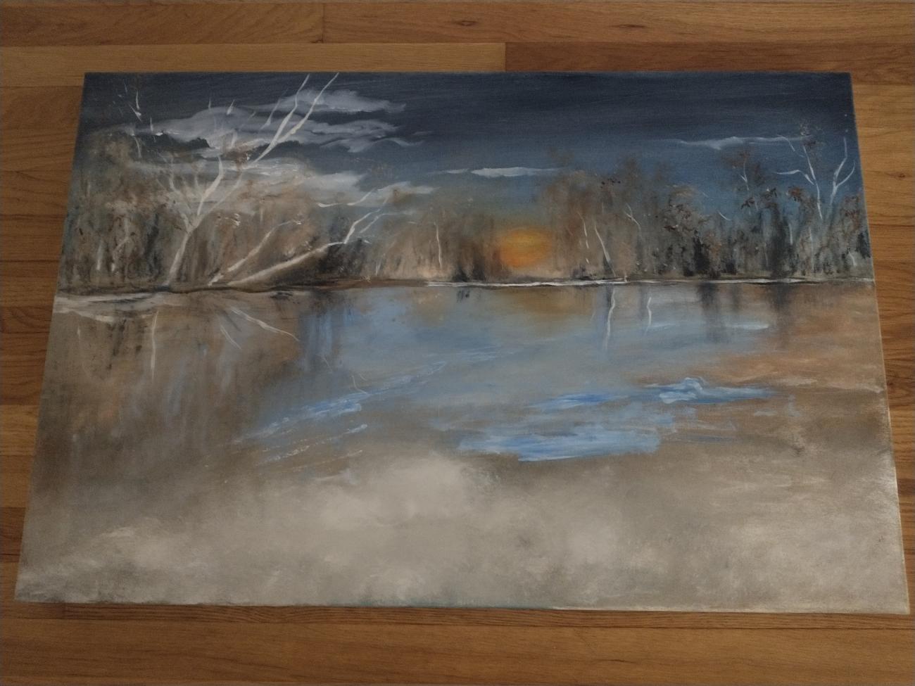 Painting by William (bc) (Bill) Collins Titled "Fog Rolling In"