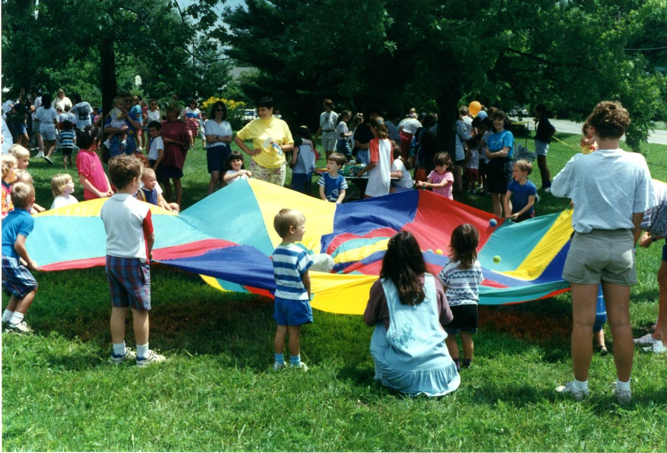 Parachute Game at the Northwest Library’s First Summer Reading Program Celebration