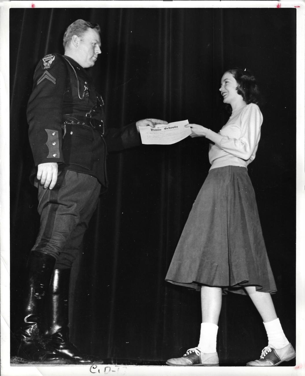 Photograph of Annette Halley Graduating from Driver's Education