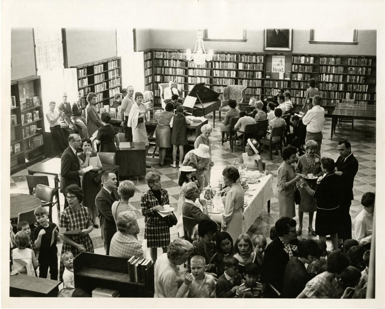 Photograph of Attendees at Worthington Public Library's National Library Week Celebration, 1968