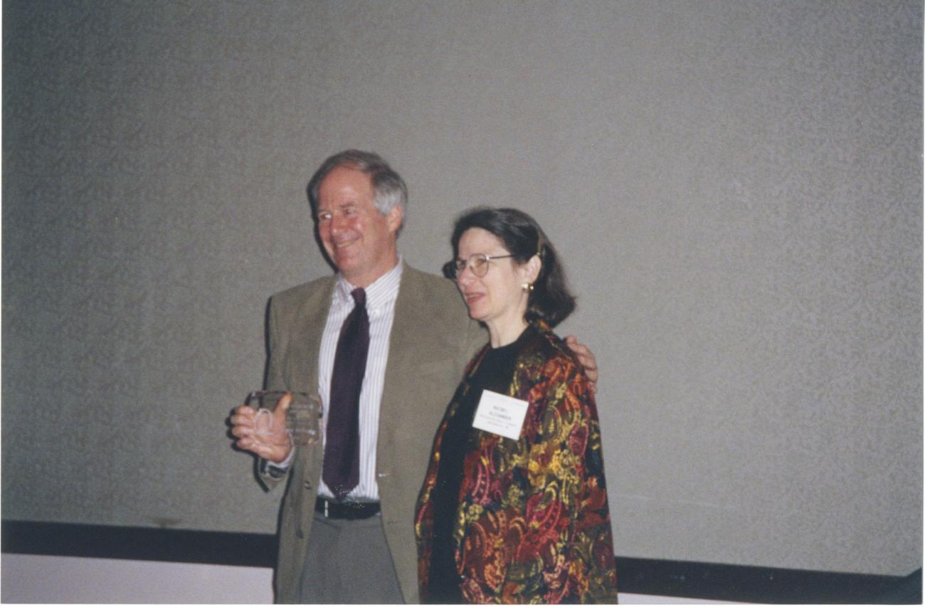 Photograph of Author Steven Kellogg and Librarian Rachel Alexander