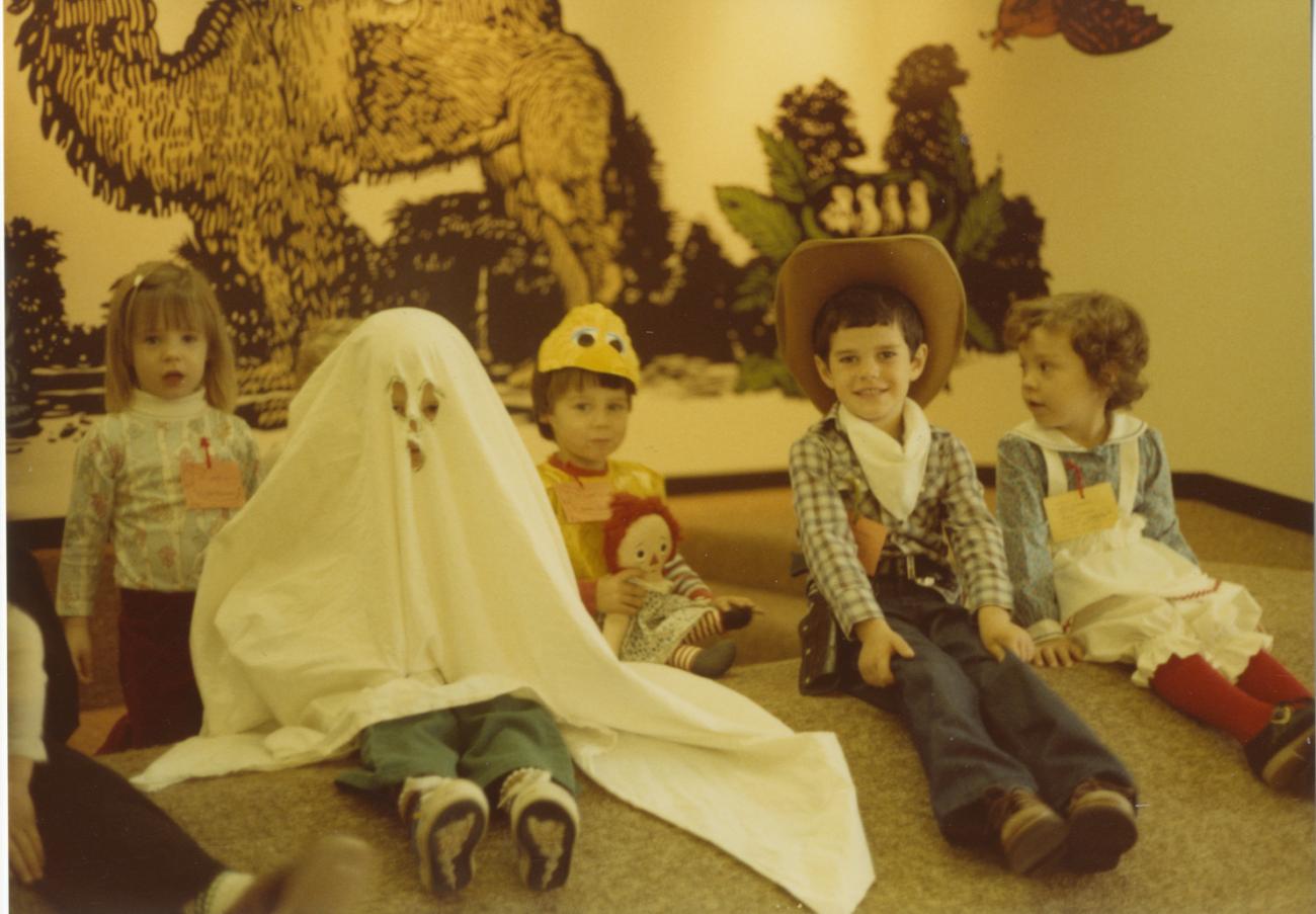 Photograph of Children in Costume at Halloween Storytime