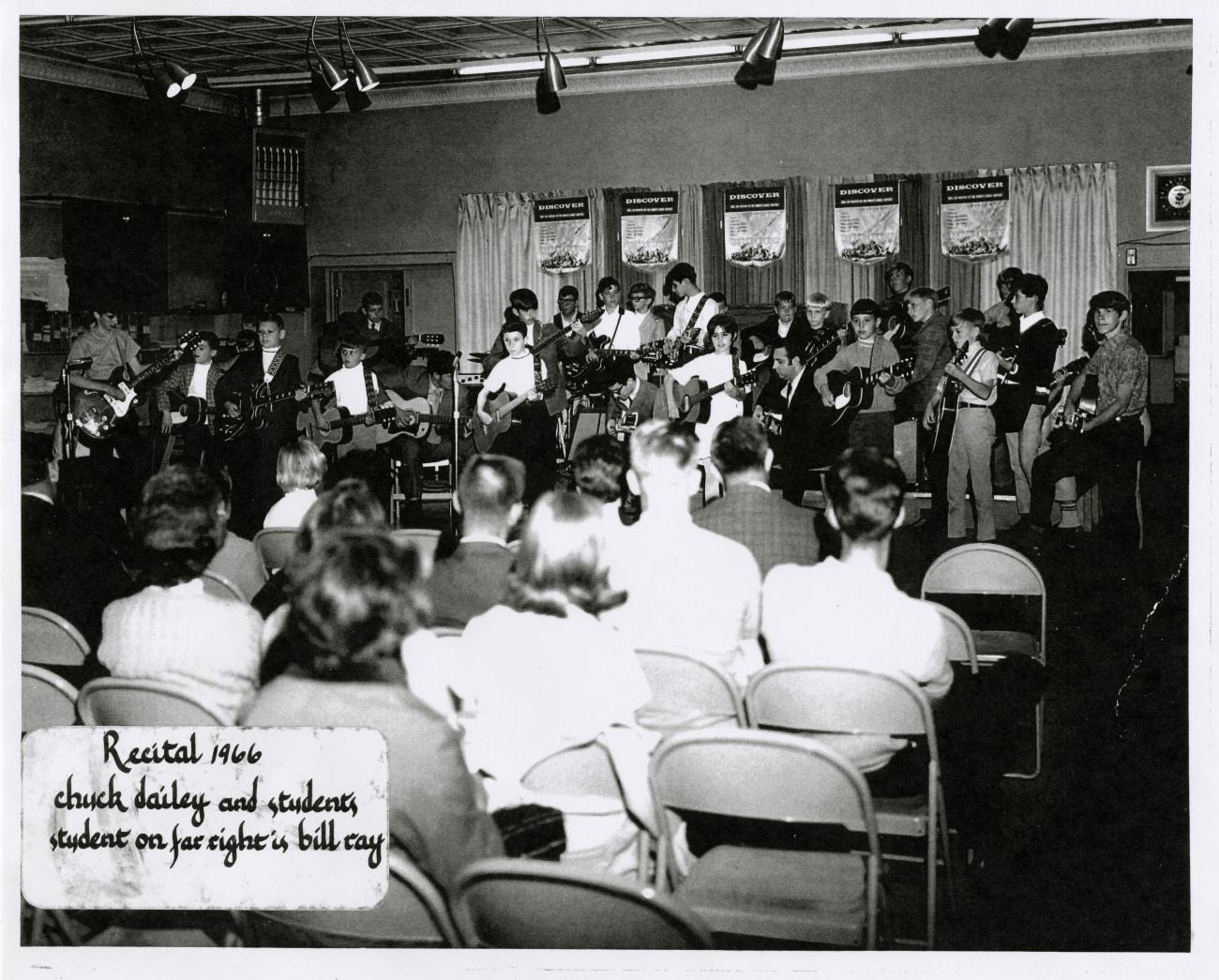 Photograph of Chuck Dailey and Students in Recital
