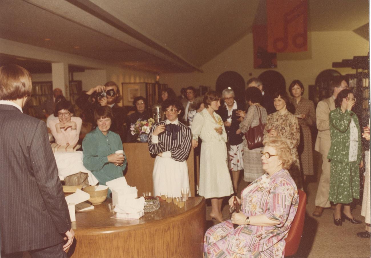 Photograph of Crowd on Main Floor of the Old Worthington Library for Wedding, May 8, 1982