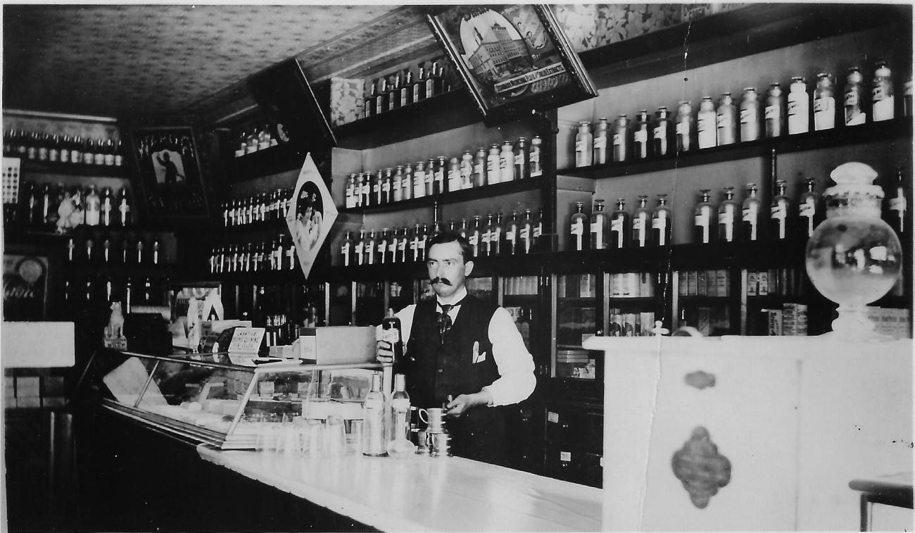 Photograph of Drug Store Interior in Worthington